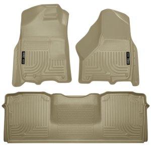 Ram 2500 Floor Liners - Front + Rear - Husky Liners - WeatherBeater - Tan - `10-`12